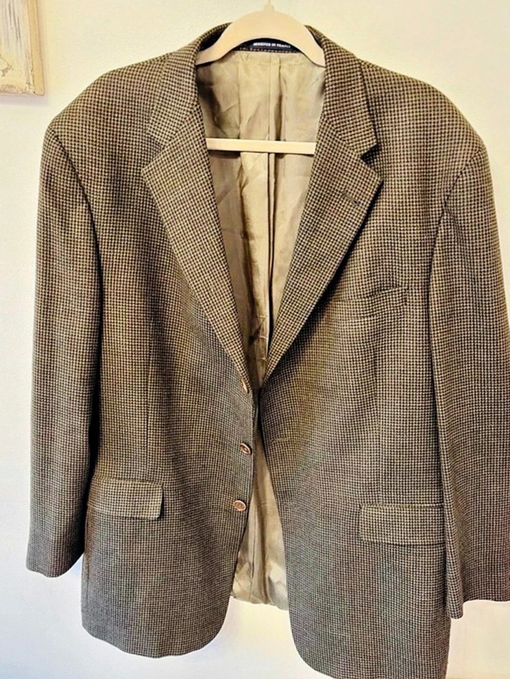 Daniel Cremieux Collection Houndstooth Sport Coat Size 46R Like New